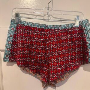 Victoria's Secret Red and Blue Patterned Pajama Shorts